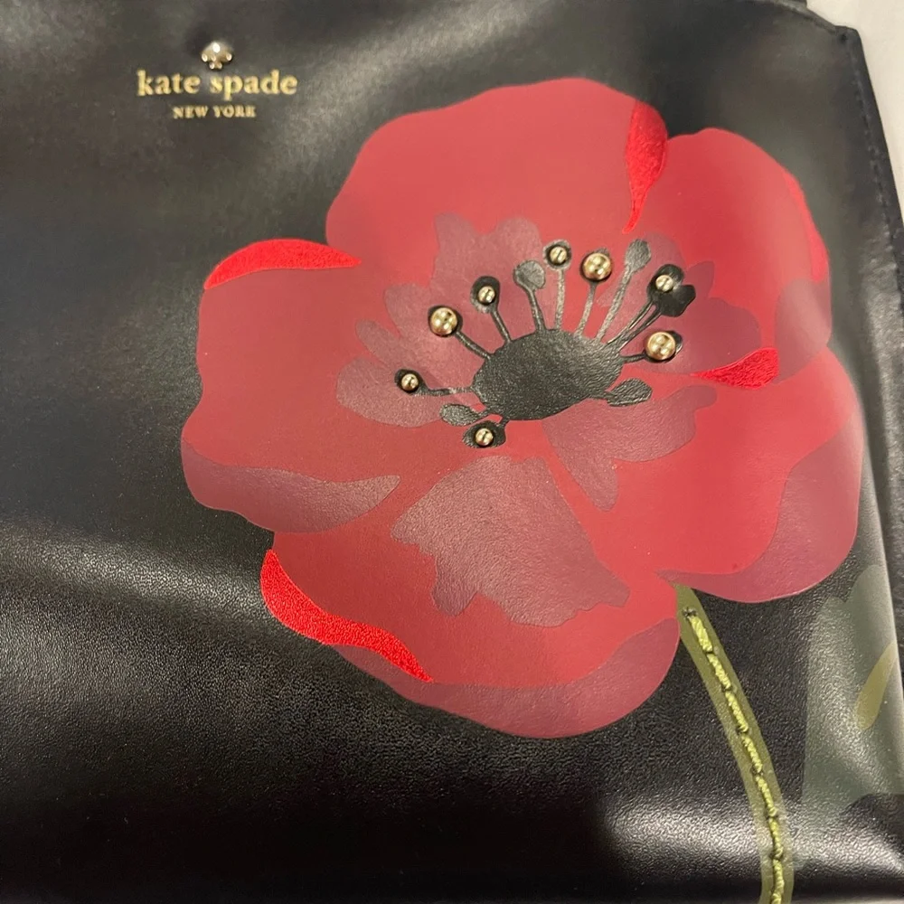 Kate Spade Black Poppy Ooh La La Hilarie Cosmetic Bag - Picture 5 of 7